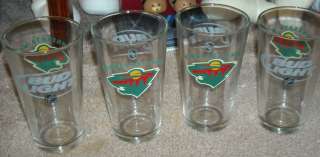   Minnesota Wild NHL Hockey Bud Light Beer Drinking Glasses New glass