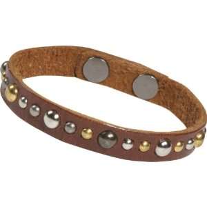    Dillon Rogers Studded Leather Bracelet (Distressed Brown) Jewelry