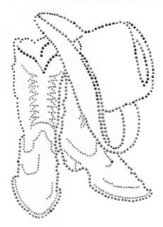 Bügelbild Line Dance Stiefel mit Hut 14,5 x 21cm  