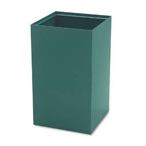   Recycling Container, Square, Steel, 25 gal, Green