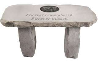 Forver remembered   Engravable Stone Garden Bench   