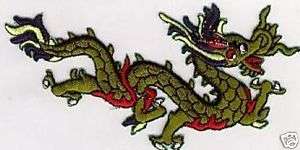 Green Chinese Dragon Embroidery Applique Patch  