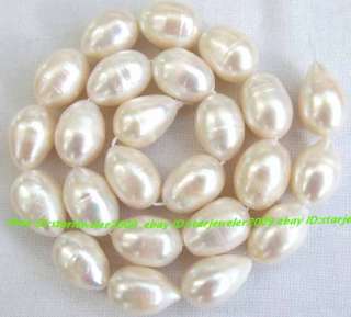 bigger white freshwater pearl 10x15mm Oval Loose Beads  
