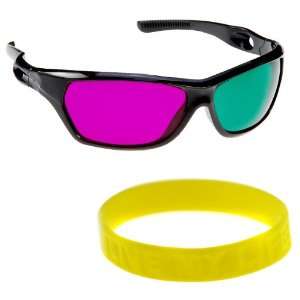  GTMax 3D Magenta/Green Glasses for watching 3D Movies (Ice 