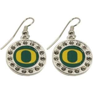  Oregon Ducks Ladies Round Crystal Earrings Sports 