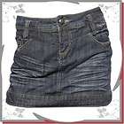 Iced Jeans Minirock Blau Middle Denim Falten Rock 34 36 38 40 42 XS S 