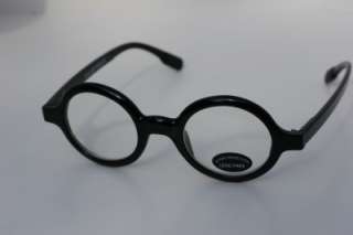Small Round Dork Elton Clear Len Black Inventor Glasses  