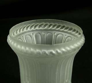 ART DECO SATIN FROSTED GLASS OIL LAMP LIGHT SHADE ~LEAF  