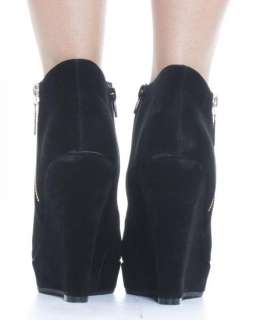   Shoes Womens Black Wedges High Heel Platform Shoe Ankle Boots Size