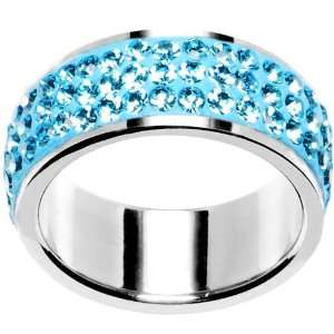  Size 6   Aqua Austrian Crystal Ferido Ring Jewelry