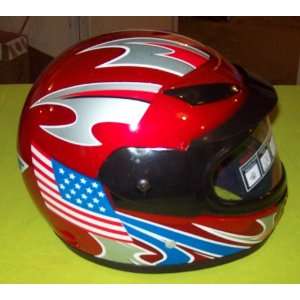  DOT Approved Kids Atv/4 Wheeler Helmet (Red w/ American 