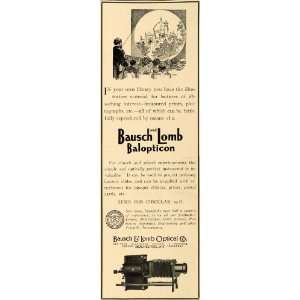   Ad Bausch Lomb Balopticon Optical Church Projector   Original Print Ad