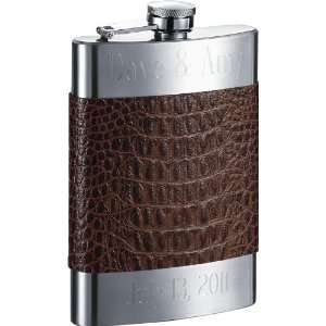 Visol Ally Brown Handcrafted Leather Stainless Steel 8oz 