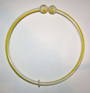 VINTAGE PLASTIC CHOKER NECKLACE JEWELRY 1970s 60 YELLOW  