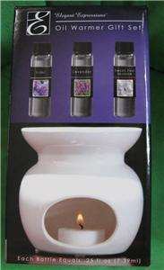 Ceramic Oil Burner Warmer 3 Oils 50 Tealight Candle Set  