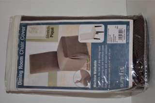 Sure Fit Stretch Long Dining Chair Cover Pique Brown  