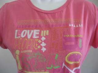 Vintage Juniors ROXY Paradise Retro SURF Pink T Shirt L  