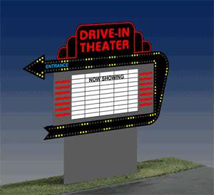 Animated Double Sided Drive in Sign HO O #1381 NEW  