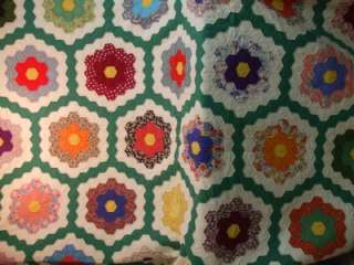 ANTIQUE QUILT FLOWER GARDEN WITH PATH  