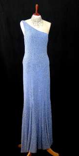 NWT Jessica McClintock Sparkly Blue Trumpet Dress Gown Size 2  