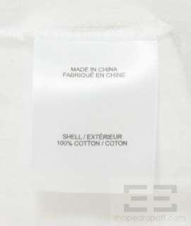 Helmut Lang White Cotton Sheer Button Tunic Top Size L  