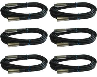 PACK 25ft 3 PIN XLR MIC CABLES PRO AUDIO MIKE CORDS  