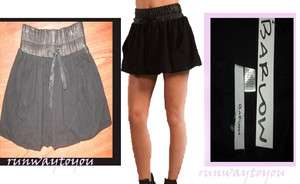 NWT Barlow Black Leather Fishnet Shorts Skirt Skort S M  
