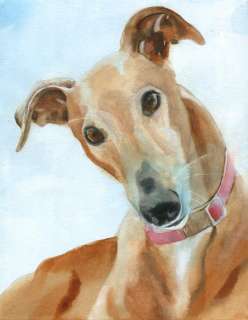 Print Greyhound Dog Watercolor Painting Art Grey  