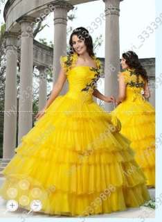 NEW Yellower Strapless wedding Quinceanera dress Prom ball gown free 