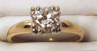 Diamond 0.50ct Old Mine Cut 14K Two Tone Ring  