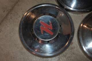 1956 ? Nash dog dish HUBCAPS with N in center        