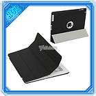 Slim Magnetic Leather Smart Cover + Hard Back Case for iPad 2 Black 