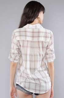 RVCA The Down The Line Button Down in Gray Dawn Plaid  Karmaloop 