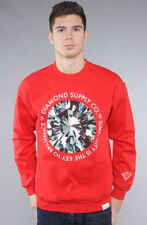 Diamond Supply Co. The Simplicity Crewneck Sweatshirt in Red 