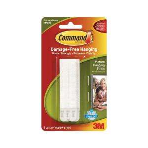 Command 3 Lb. Plastic Narrow Picture Hanging Strips 4 Pack 17207 at 