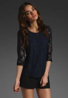 DV by DOLCE VITA Sacha Cross Back Top in Navy Lace  