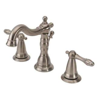   Widespread Bathroom Sink Faucet with Drain Assembly in Brushed Nickel