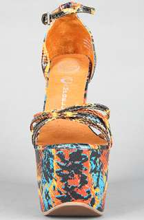 Jeffrey Campbell The For Real Shoe in Blue Orange Snake  Karmaloop 
