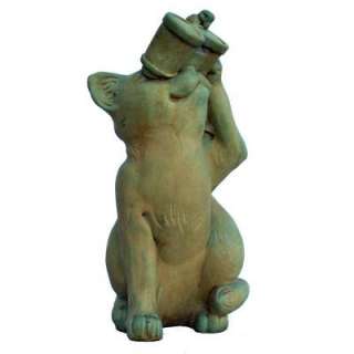 Cast Stone Birdwatching Cat Garden Statue, Weathered Bronze GNCBW WB 