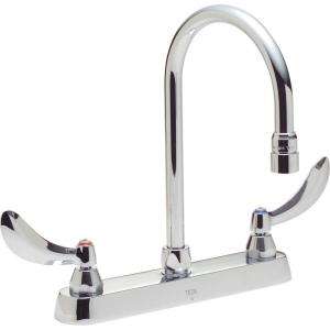   Commercial 2 Handle Kitchen Faucet in Chrome with Lever Blade Handles