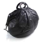MARNI Lambskin Balloon Shoulder Bag Purse Tote Black  