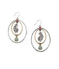   peacock double orbital hoop feather earrings $ 13 65 new lower price