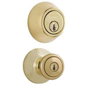   Reliant Combo Single Cylinder Deadbolt with Tulip Knob Polished Brass