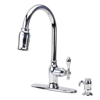    Handle Pull Down Kitchen Sink Faucet with Soap Dispenser in Chrome