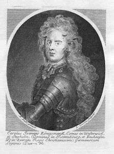1700 Hans Karl v. Königsmarck Offizier Portrait Merian  