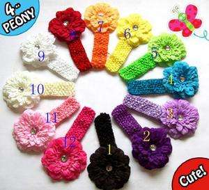   Girls Baby Lady Flower Hairbow Clip Crochet Headbands Hair Bow  