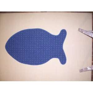 Teppich Modell Fisch 75 x 130cm blau gemustert  Garten