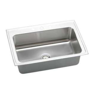   Steel 33 in. x 22 in. x 10 1/8 in 1 Hole Single Bowl Kitchen Sink