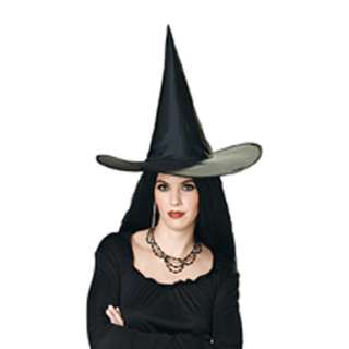 Taffeta Womens Black Witch Halloween Hat  