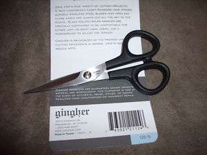 Gingher 5 inch lightweight craft scissors. black handle  